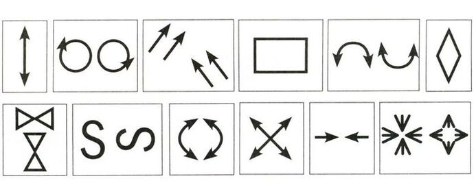 Figures for performing vision restoration gymnastics with hyperopia